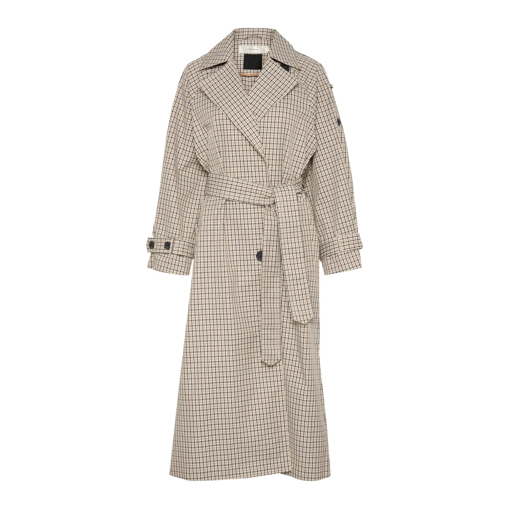 InWear Neutral Check Trenchcoat Jas Multicolor Dames