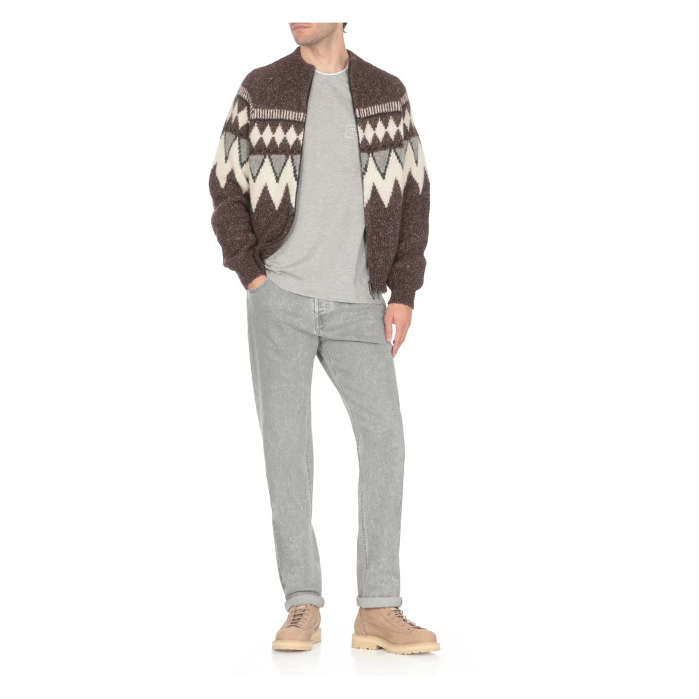 PESERICO Bruine Trui met Geometrisch Patroon Brown Heren