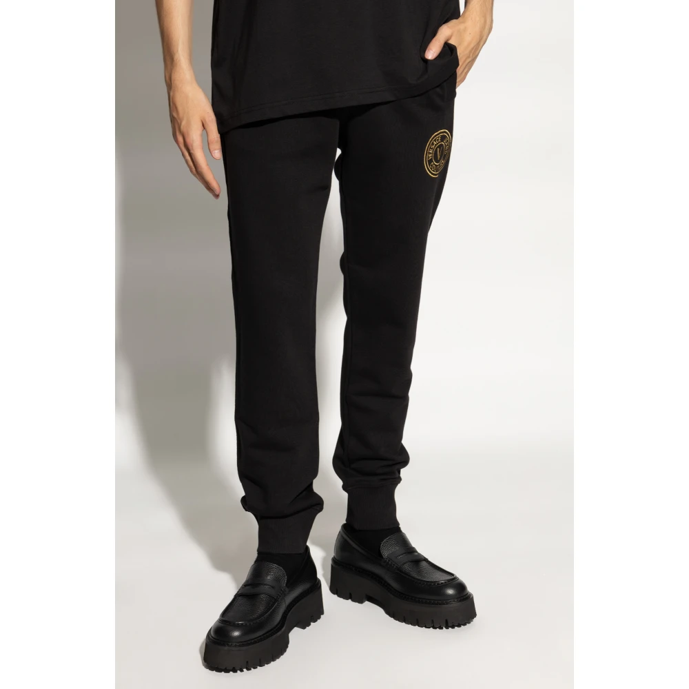 Versace Jeans Couture Sweatpants met logo Black Heren