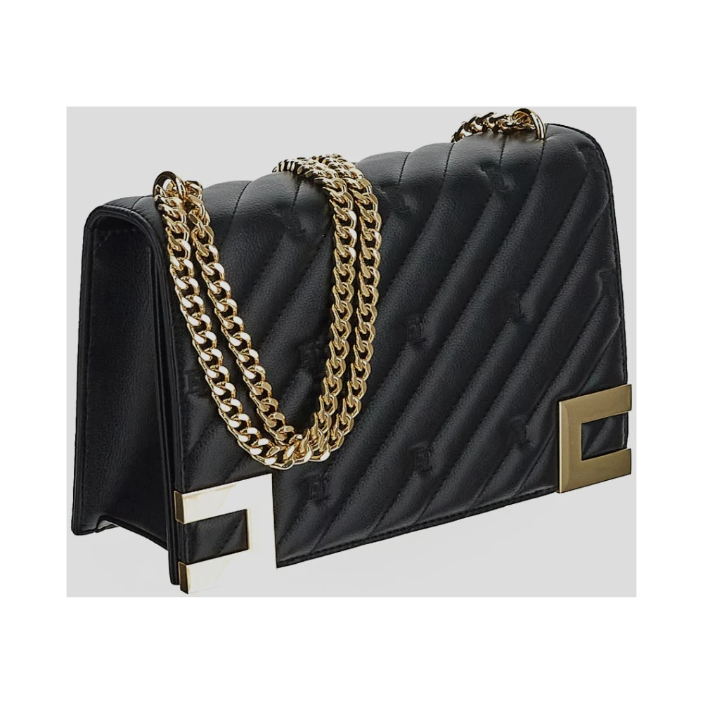 Elisabetta Franchi Katoenen Schoudertas Black Dames