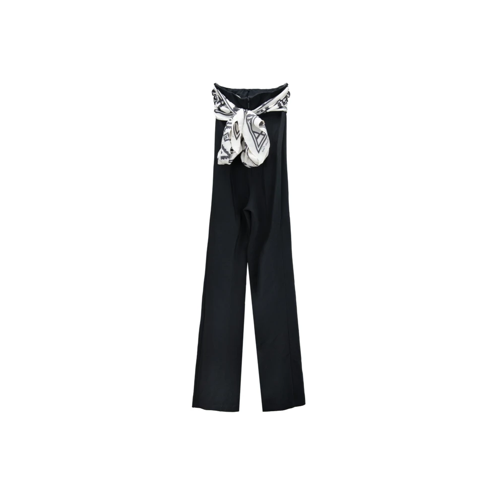 Elisabetta Franchi Boter Zwarte jumpsuit met sjaal top Black Dames