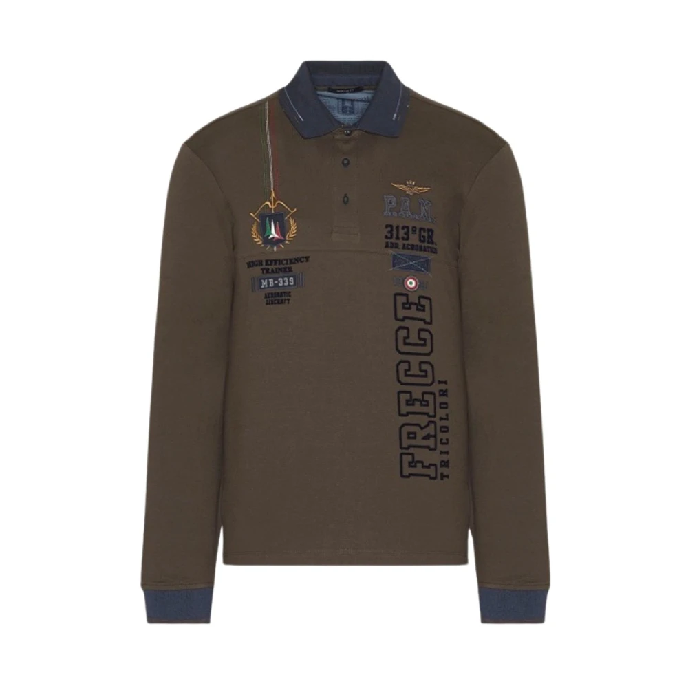 Aeronautica militare Bruine Sweaters met Elaborate Borduursels en Prints Brown Heren