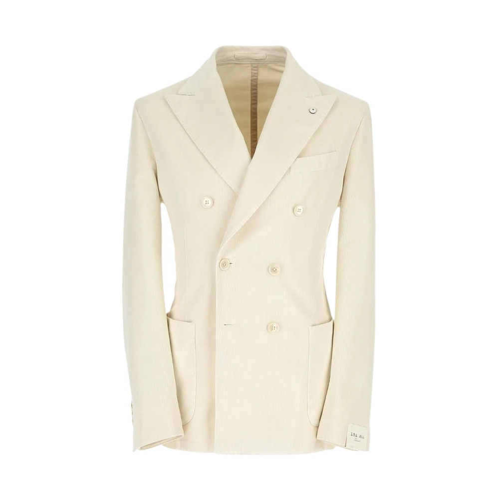 L.b.m. 1911 Men's White Blazers, L, Double-Breasted Jacket