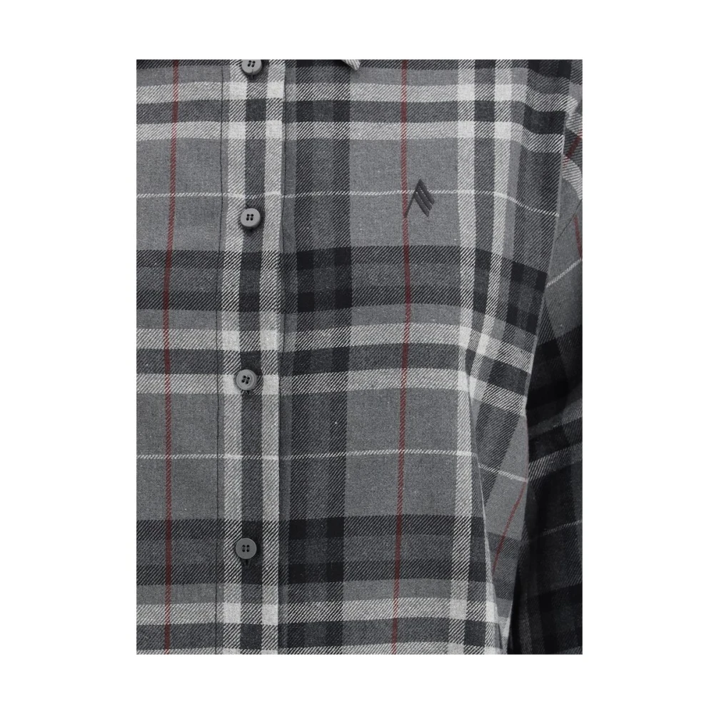 The Attico Geklokte Geruite Blouse Gray Dames