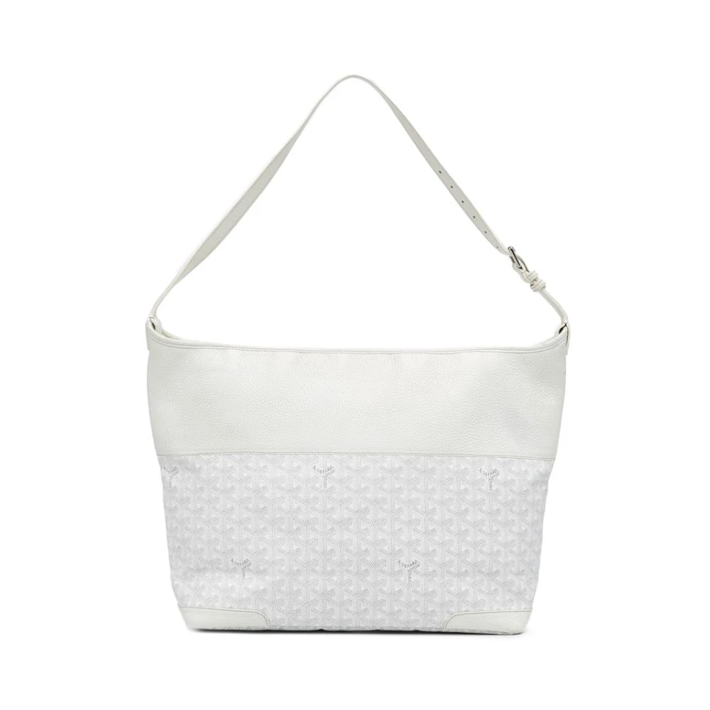 Goyard Vintage Damen Weiß Gebrauchter Anjou Hobo Signature Canvas