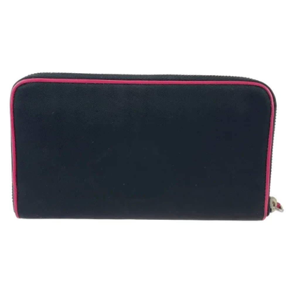 Prada Vintage Pre-owned Canvas wallets Black Dames