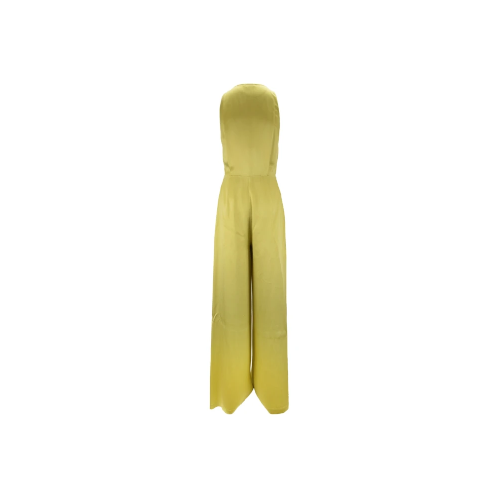 Elisabetta Franchi Diepe V-hals jumpsuit met gerimpeld detail Green Dames
