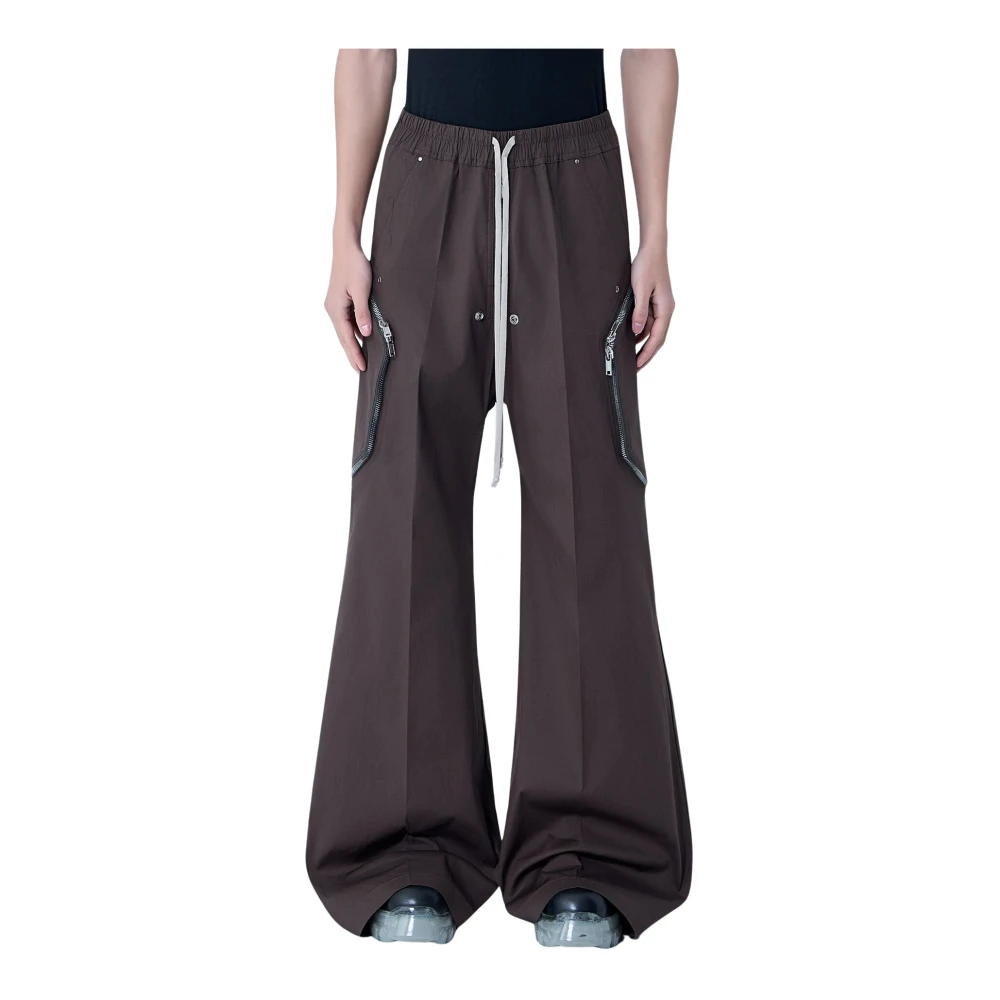 Rick Owens Brown Wide Trousers, Male, Xl, Heizer Belas Trousers