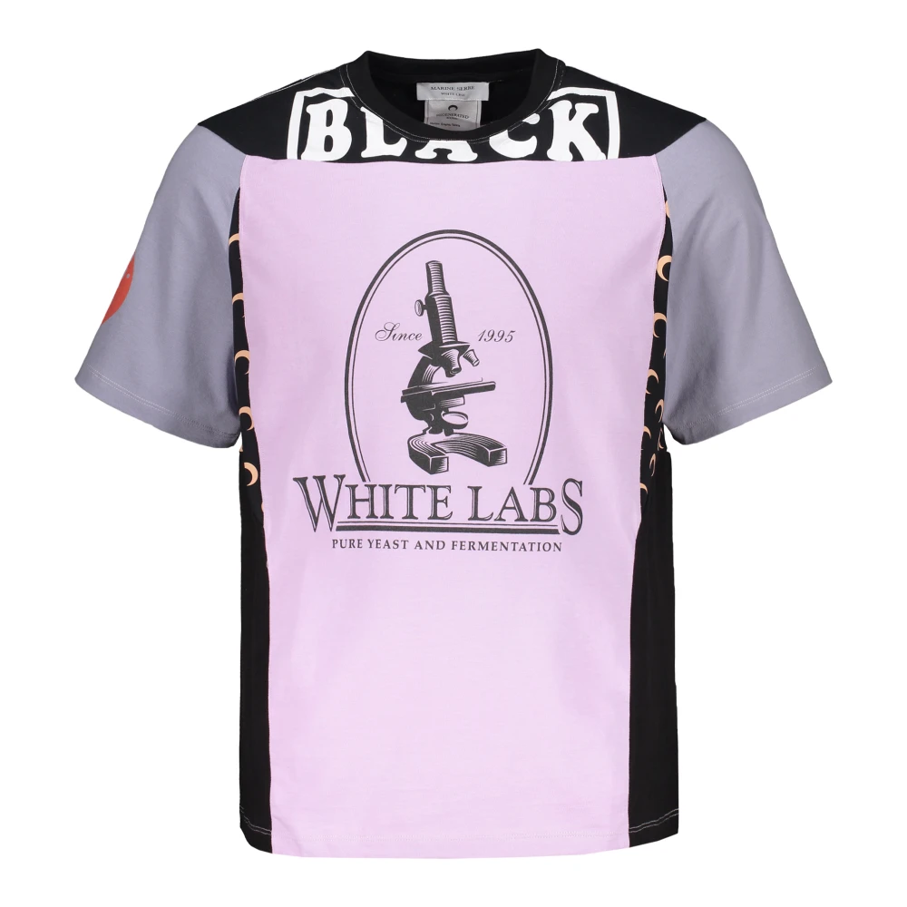 Marine Serre Gedrukt Katoenen T-shirt met Voorprint Purple Heren