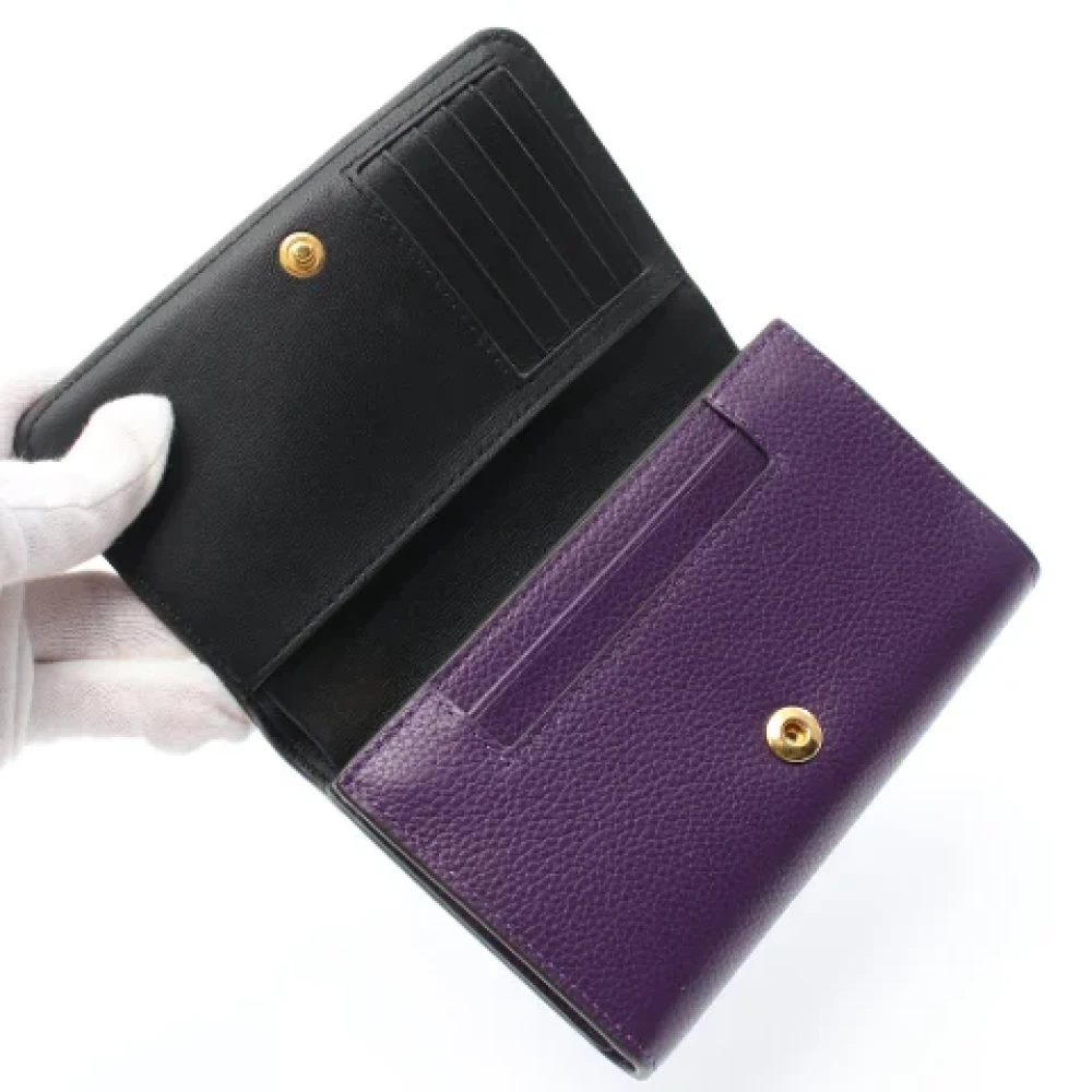 Mulberry Pre-owned Leather wallets Purple Dames