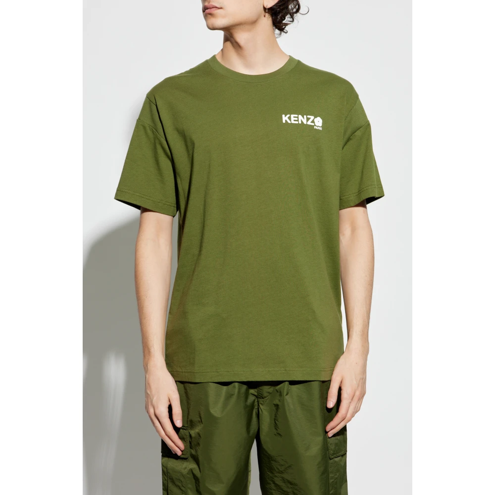 Kenzo T-shirt met bedrukt logo Green Heren