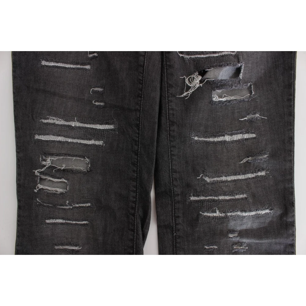 John Galliano Grijze Gewassen Straight Fit Jeans Gray Dames