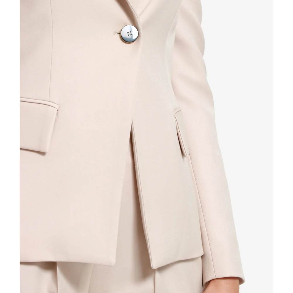 Simona Corsellini V-hals Viscose Jas Room Beige Dames
