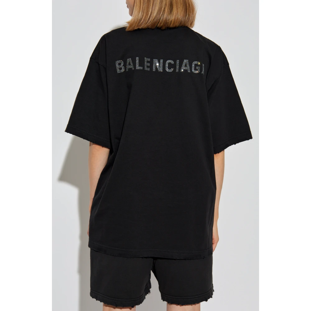 Balenciaga T-shirt met logo Black Dames
