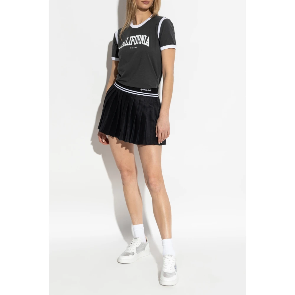 Sporty & Rich Logo T-shirt Gray Dames