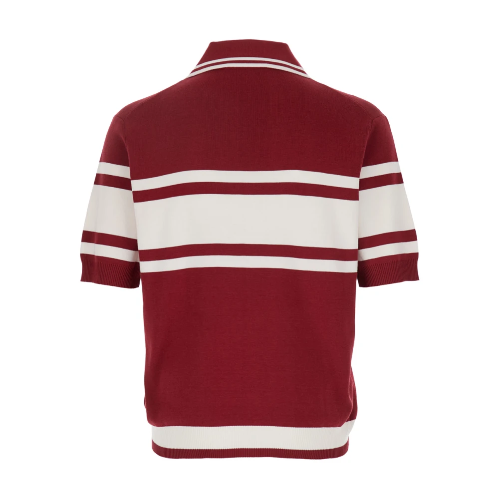 Dolce & Gabbana Rood Gestreept Poloshirt met Logo Red Heren