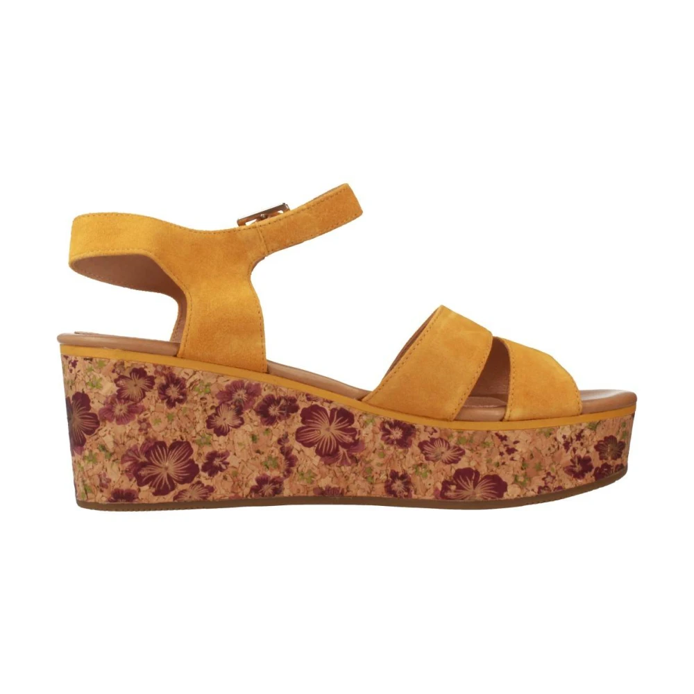 Stonefly Femme Jaune Chaussures, Taille: 37 Eu Compensées En Velours Pour Divas Fashion