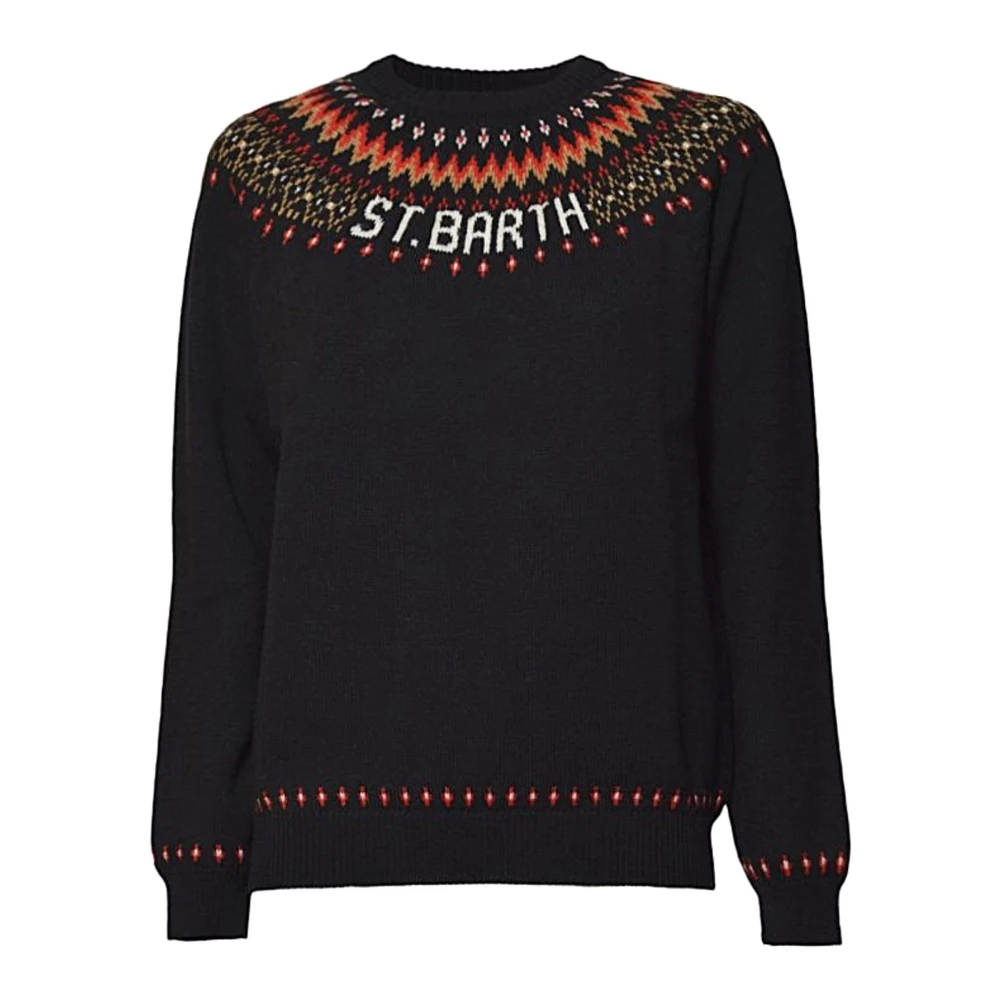 Mc2 Saint Barth Women's Black Maglia - Round-Neck Knitwear - Xs - Knitwear