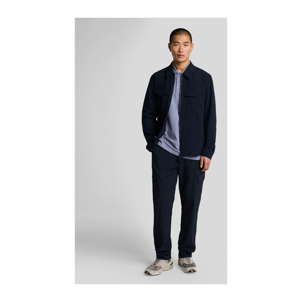 Lyle & Scott LS Geweven Shirts Nylon Zak Overshirt Blue Heren