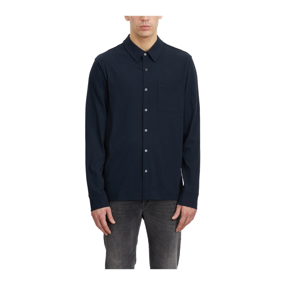 James Perse Clean Finish Jersey Shirt Blue Heren