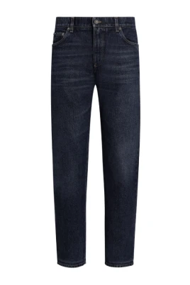 Blå Bomull Straight Leg Jeans