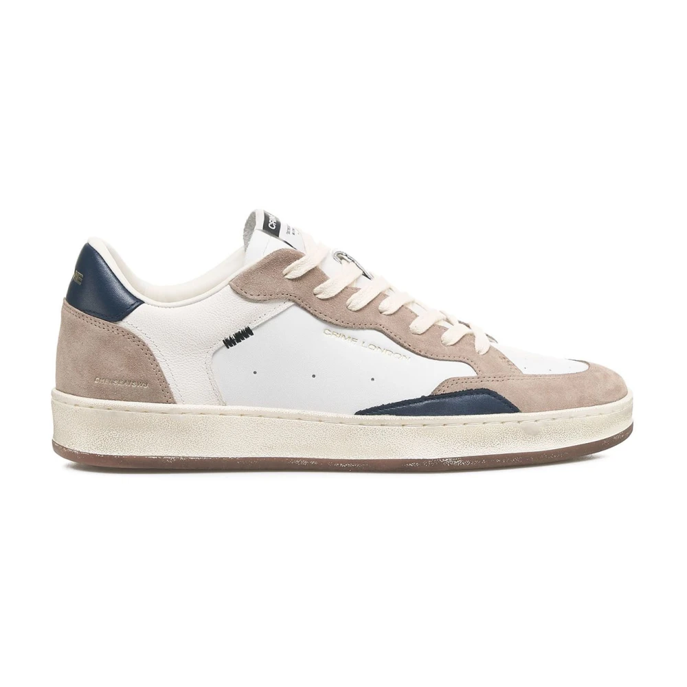 Crime London Chelsea Mocka Sneakers med Kontrasterande Detaljer Beige, Herr