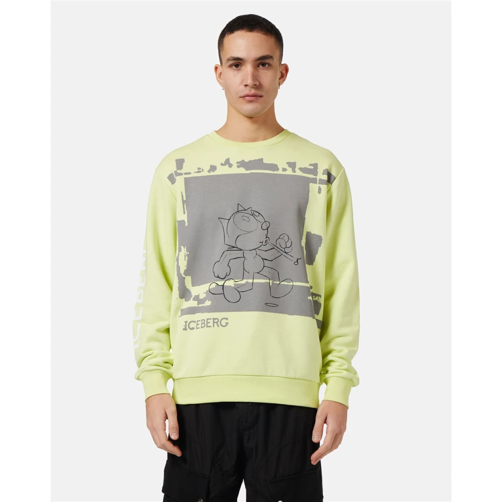 Iceberg Sweatshirt met cartoonafbeelding Yellow Heren