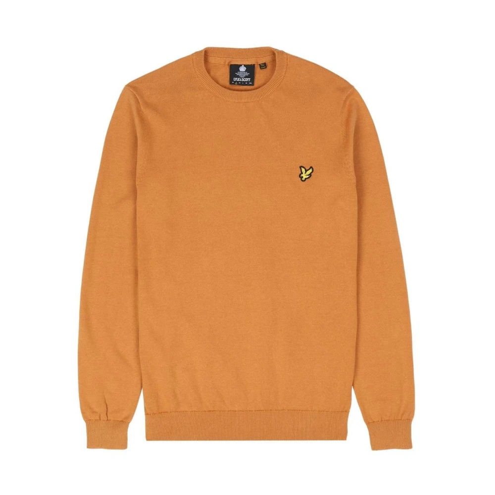 Lyle & Scott Orange Bomulls Crew Neck Tröja