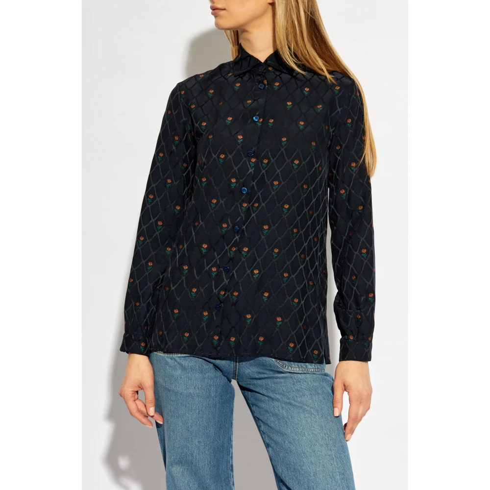 ETRO Bloemenprint overhemd Blue Dames