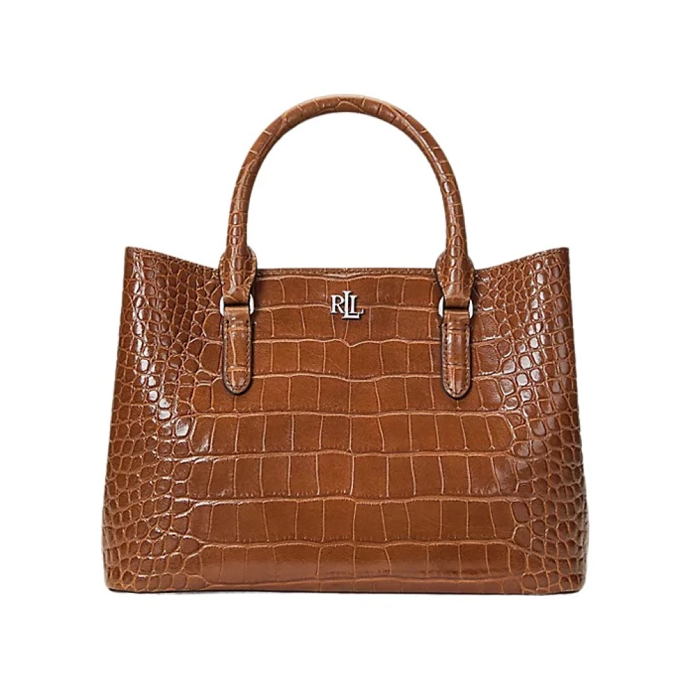 Ralph Lauren Kleine geperste leren Marcy handtas Brown Dames