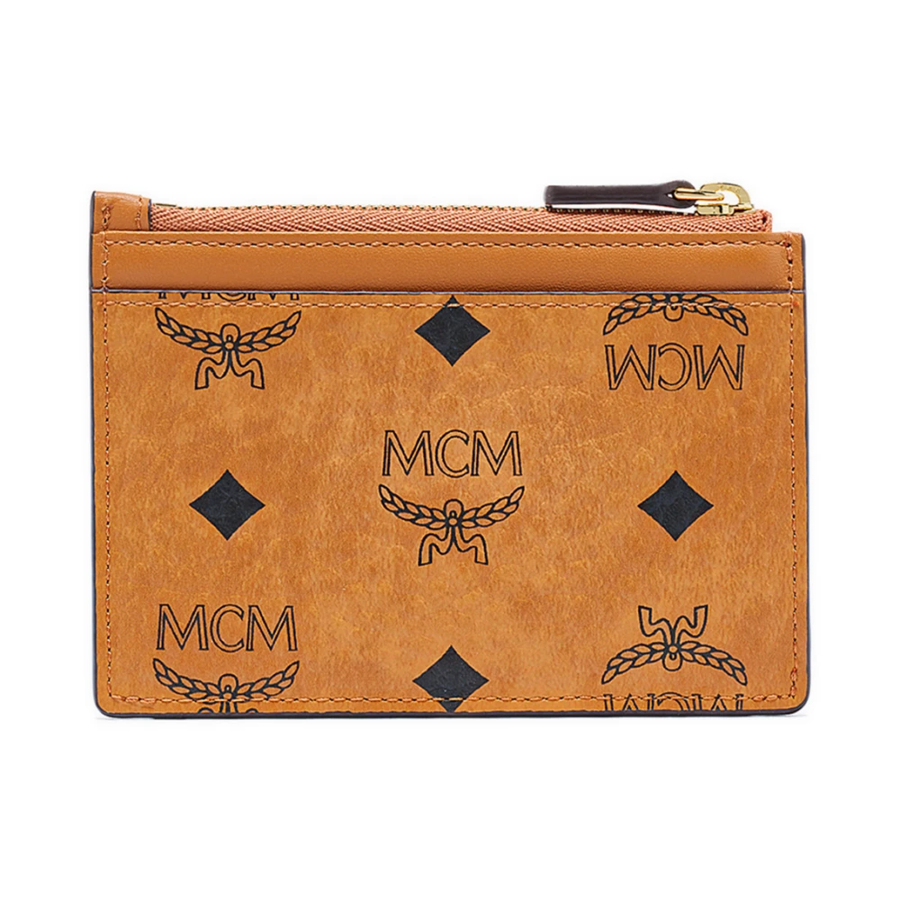 MCM Patricia rits kaarthouder in Visetos Brown Dames