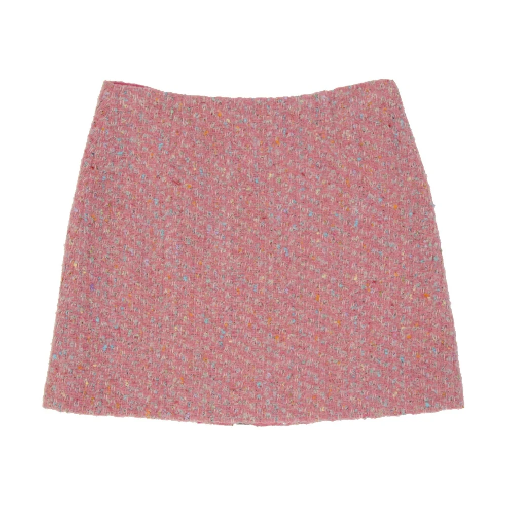 Moschino Wollen Mini Rok Couture Stijl Pink Dames