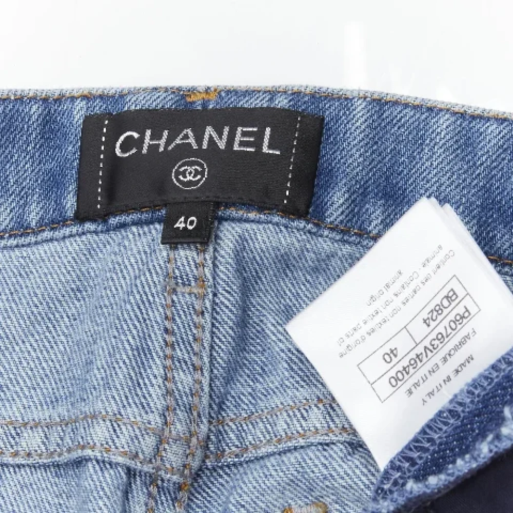 Chanel Vintage Tweedehands Blauwe Denim Chanel Jeans Blue Dames