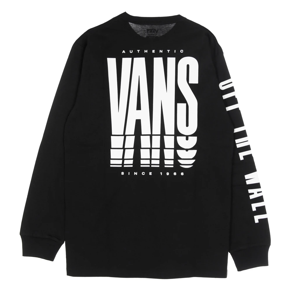 Vans Reflecterende longsleeve T-shirt met ronde hals Black Heren