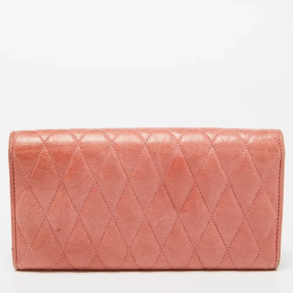 Miu Pre-owned Leather wallets Orange Dames