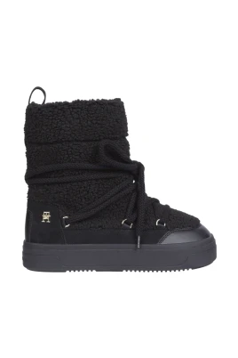 Svarta Shearling Ankel Snowboots
