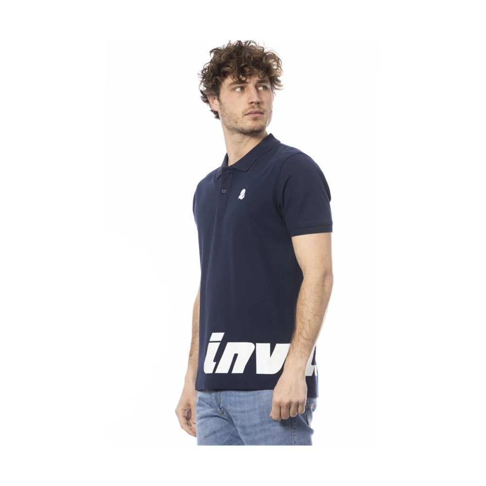 Invicta Blauw Katoenen Poloshirt Korte Mouw Blue Heren