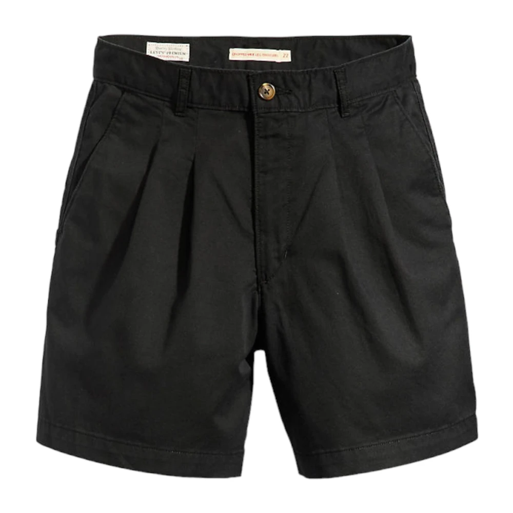 Levi's Hoge Taille Geplooide Shorts Black Dames