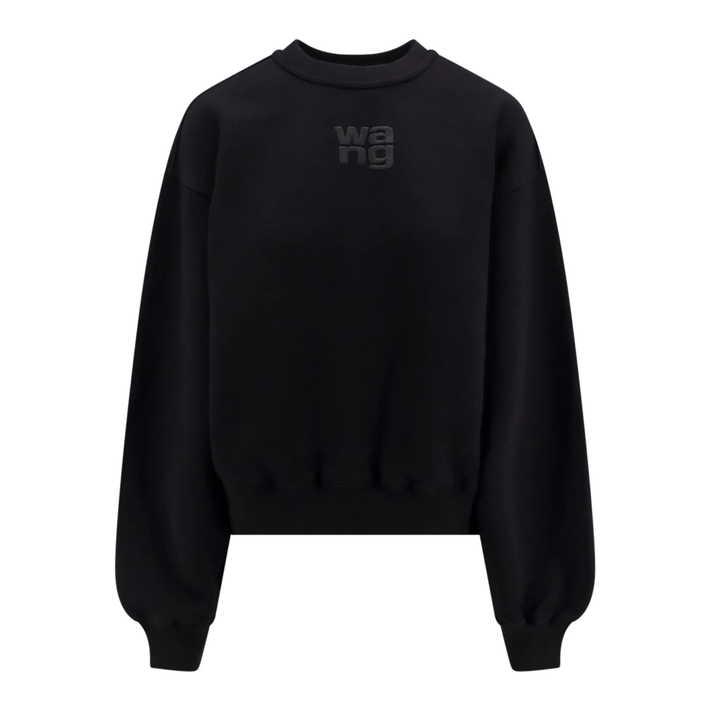Alexander wang Zwarte Sweatshirt met Geribbelde Details Black Dames