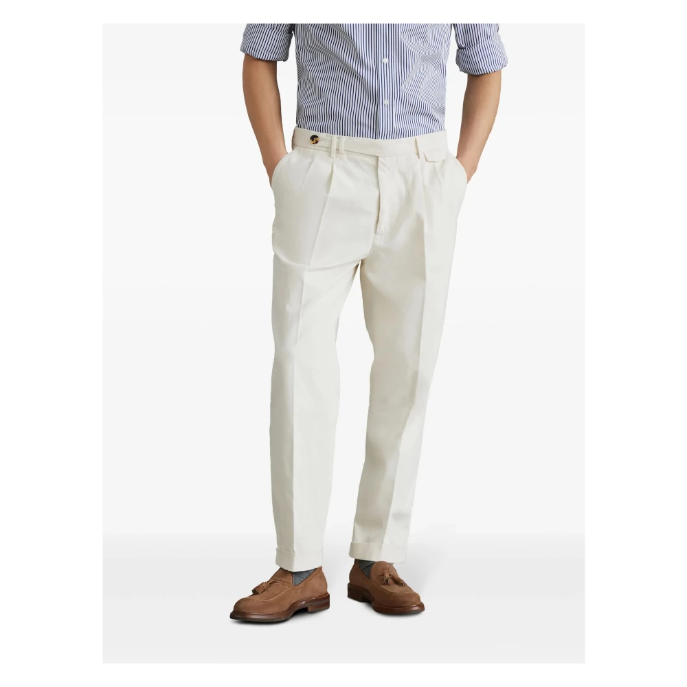 BRUNELLO CUCINELLI Casual Katoenen Broek White Heren