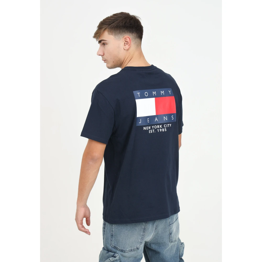 Tommy Jeans Blauw T-shirt met korte mouwen en logo Blue Heren