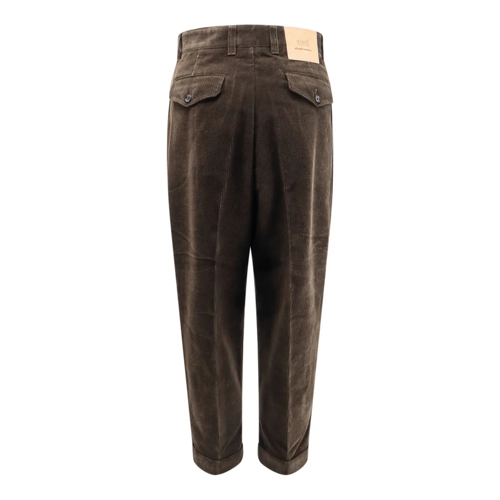 Ami Paris Carrot Crop Fluwelen Broek Brown Heren