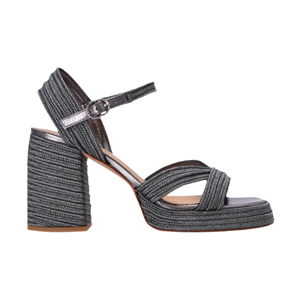 Castañer Women's Gray High Heel Sandals, 7 Uk, Valle Heeled Sandals