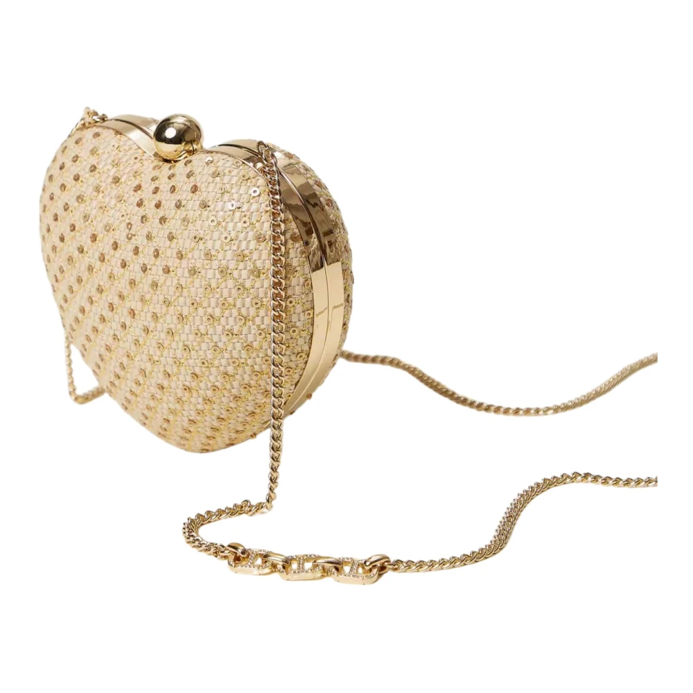 Twinset Hart Riet Clutch Tas met Ketting Yellow Dames