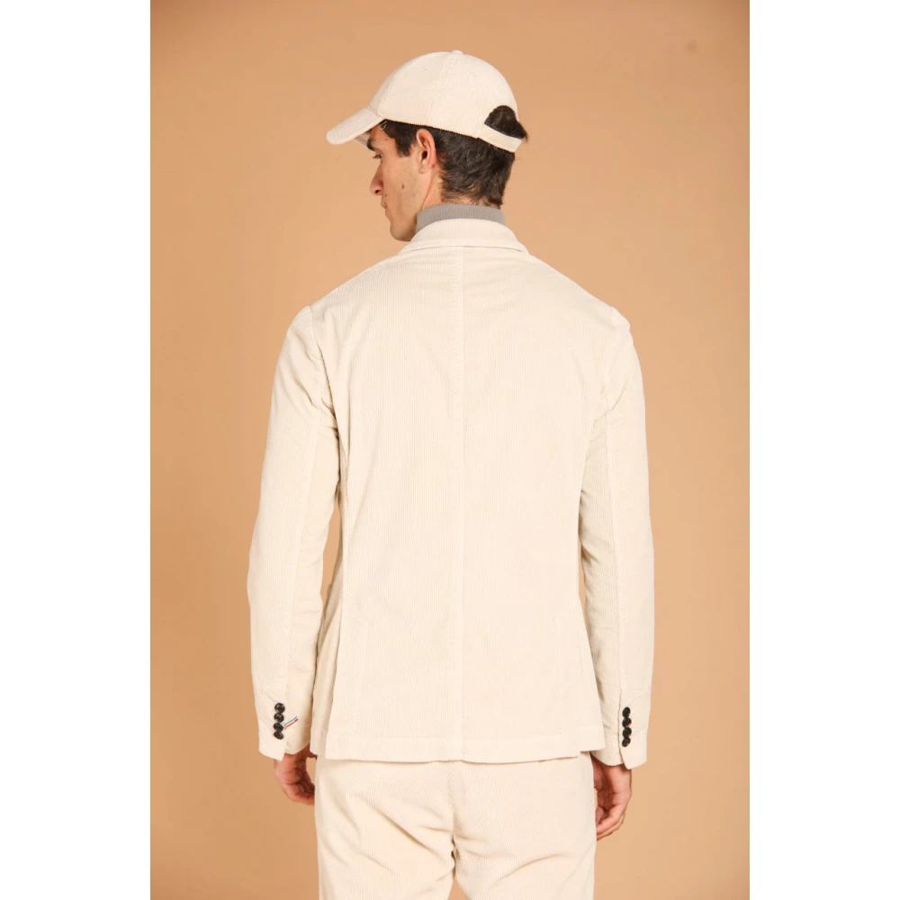 Mason's Velvet Gestreepte Heren Blazer Regular Fit Beige Heren