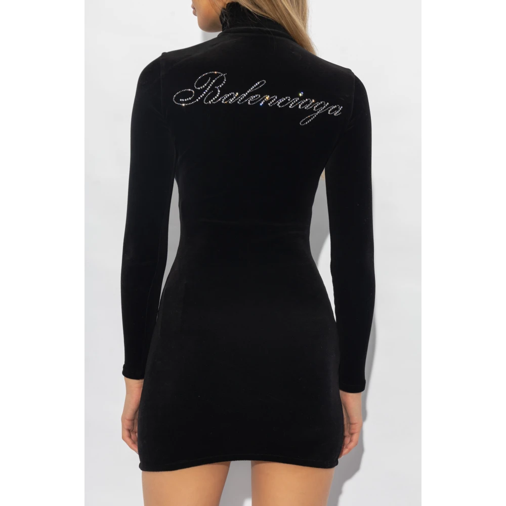Balenciaga Mini fluwelen jurk Black Dames