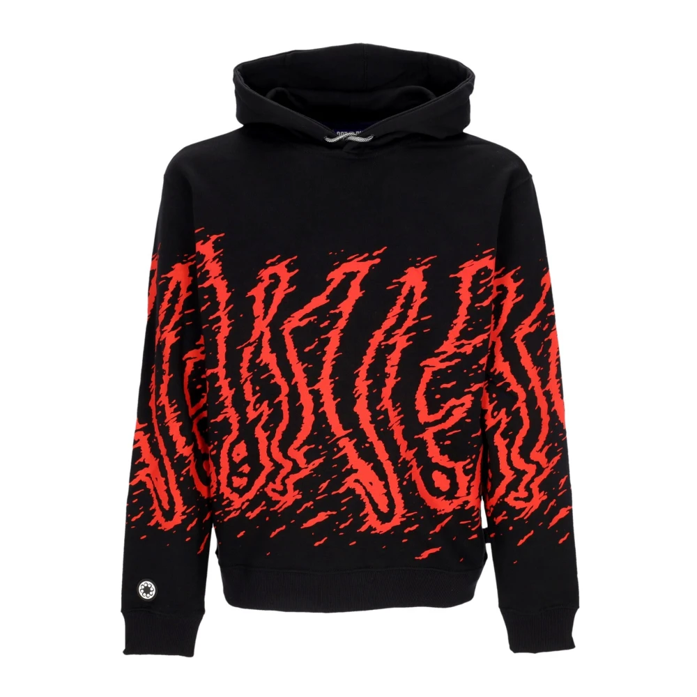 Octopus Zwart Rood Lichtgewicht Hoodie Black Heren