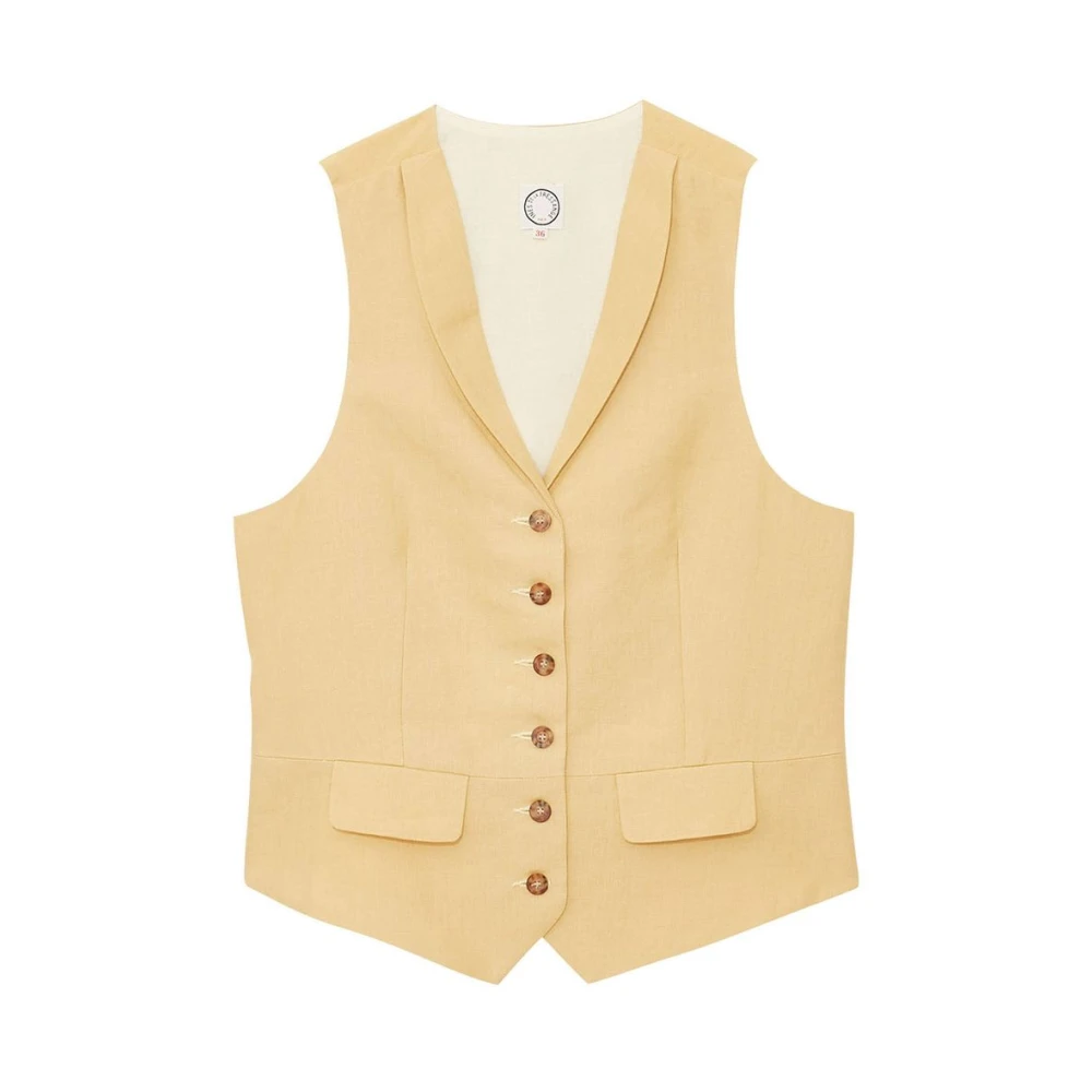 Ines De La Fressange Paris Citroen Linnen Vest Yellow Dames