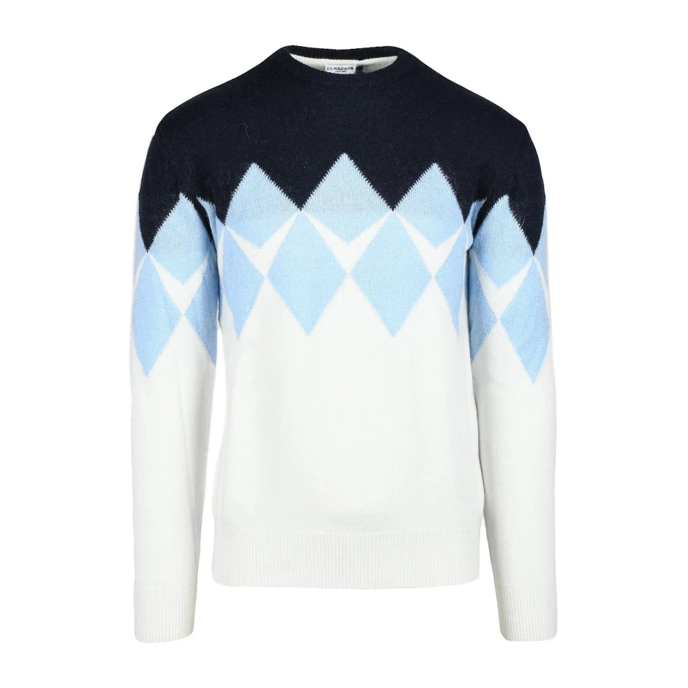 U.s. Polo Assn. Blauw Witte Trui Collectie Blue Heren