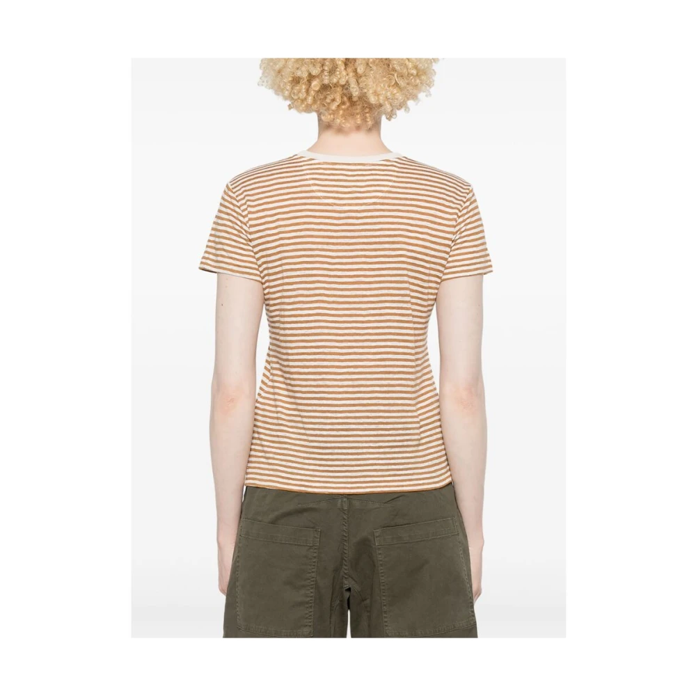 Frame Ronde Hals Korte Mouw T-shirt Brown Dames